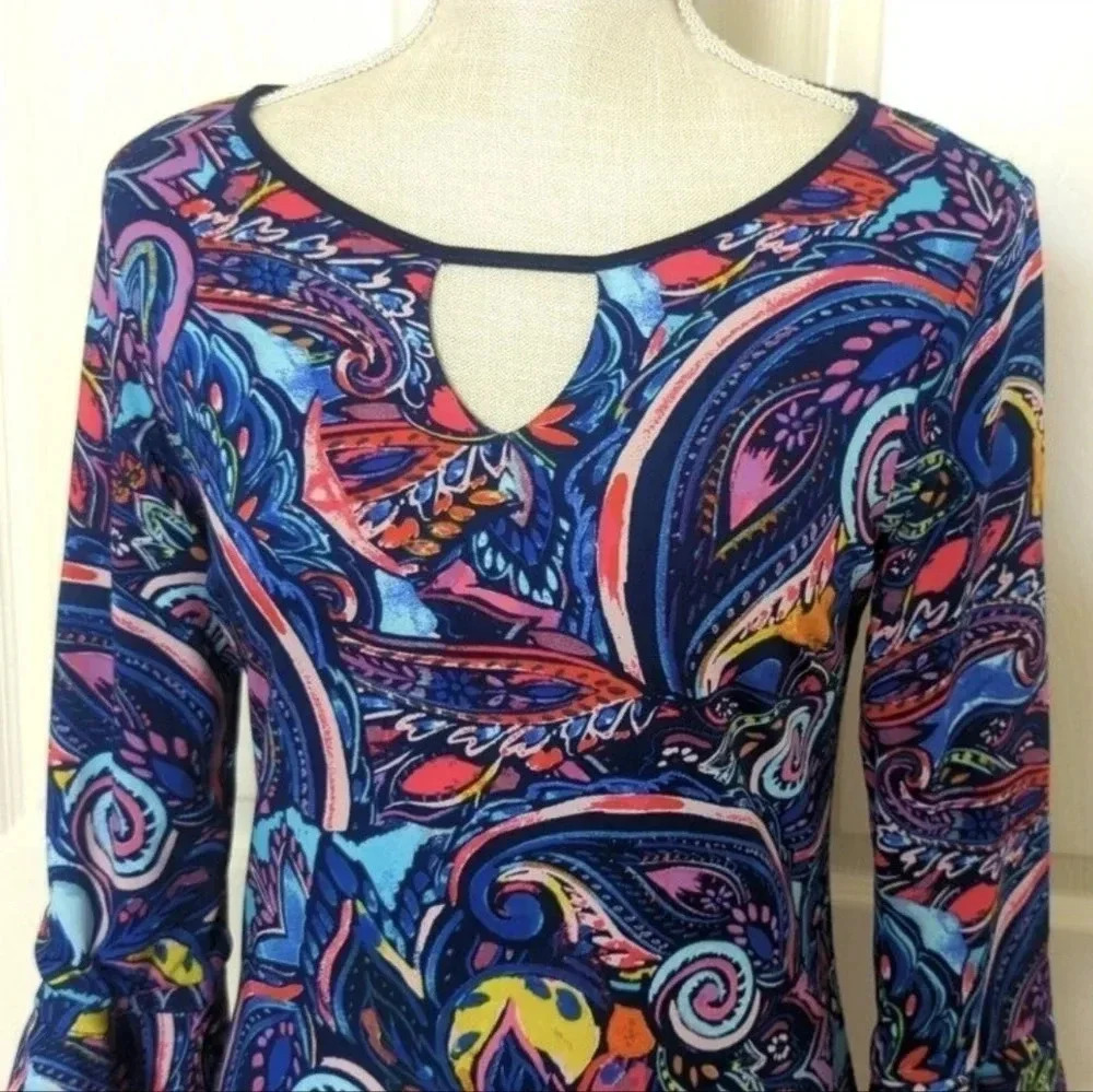 Laundry by Shelli Segal Reversible Paisley Floral Dress - Picture 2 of 5